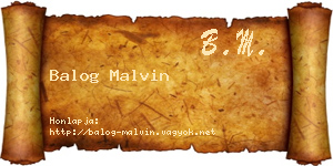 Balog Malvin névjegykártya
